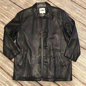 Men’s Black Genuine Leather Jacket by Adler Size L